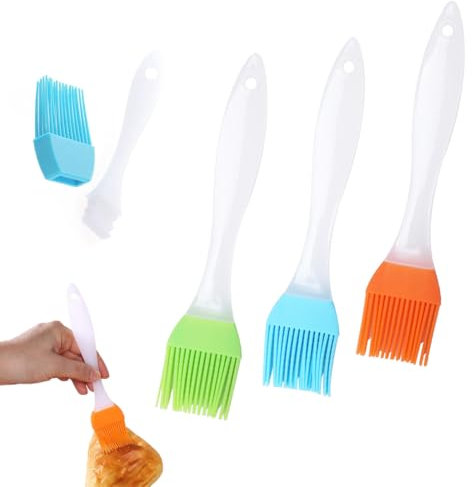 Pennello da Cucina in Silicone, 3 Pcs Pennelli in Silicone Pennello per Grill alla Griglia, Pennello Cucina, Utensile da Cucina Multiuso in Silicone, per Forno, Arrosti, Torte, Pane, Eccetera