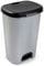Acan Tradineur - Cubo de Basura con Pedal, plástico, Papelera, contenedor residuos, Reciclaje, fácil Vaciado, Fabricado en España (Negro y Plata - 50 litros - 62 x 41 x 35 cm)