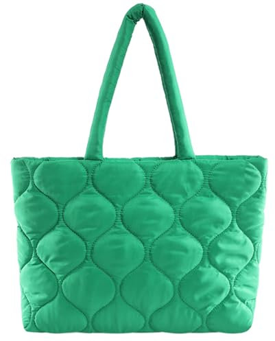 Makukke Puffer Tote Bag Aesthetic Gesteppte Tasche Damen Umhängetasche Shopper Stepptasche Tasche Schultertaschen für Arbeit Büro Reisen Einkaufen Schule