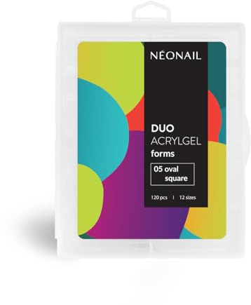 NÉONAIL Duo Acrylgel Forms - 120 Stück Nagelformen - Dual Nail Forms Set - Nagel Tips für Gelnägel - Polygel Nägel Tips Form - Kunstnägel - Nagelverlängerung - Nail Forms Extensions - Oval Square