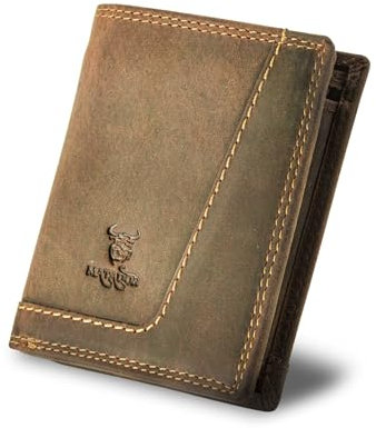 MATADOR Herren Geldbörse Leder mit Geheimfach #LUGO inkl. edler Geschenk Box, Elegante Geldbörse Herren RFID Schutz, Luxus Geldbeutel Viele Kartenfächer in Braun Hunter