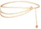 TIESOME Mehrschichtiger Taillenkettengürtel Damen, Verstellbare Waist Chain Taillenkette für Jeanskleider, Goldene Bauchkette, 96cm(Gold)