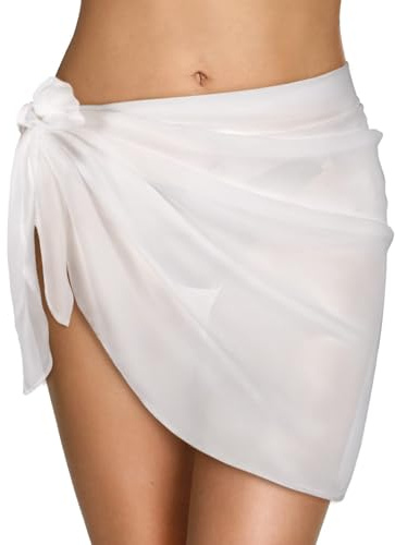 Wisebom Pareo Dam, Pareo Sarong Strand Täcker Kjolar, Bikinis Multipurpose Beach Wrap Korta Chiffong Strandstrandöverdrag Semester Party Strandkläder