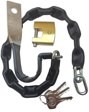 Antifurto Blocca Ruota con Catena compreso Lucchetto, Compatibile con Vespa Piaggio 50 Special, PK, ET3, Primavera 125, Nero