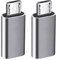 Mugust Pack 2 USB C Adapters,Type C Female to Micro USB Male Convert Connector Support Charge & Data Sync Compatible with Galaxy S7/S7 Edge,Nexus 5/6 and Micro USB Devices (Black/Silver)