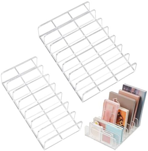 Maxqzin Confezione da 2 organizer per palette di trucco, palette di ombretti, organizer per trucco in acrilico, 7 sezioni, per tavolozze di ombretti, per bagno e piano di lavoro