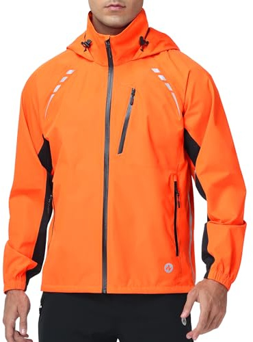 Nepest Fahrrad Regenjacke Herren Wasserdicht Atmungsaktiv Leicht Neonorange