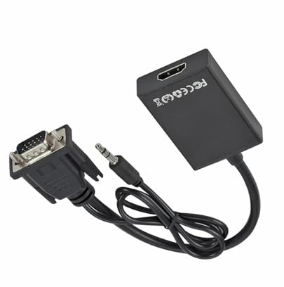 Cavo di conversione monitor BGGQGG 1080P HD VGA a HDMI con cavo audio da 3,5 mm Adattatore VGA a HDMI for PCProiettore PS4 Laptop a HDTV Video Audio Convertitore Display Linea di conversione