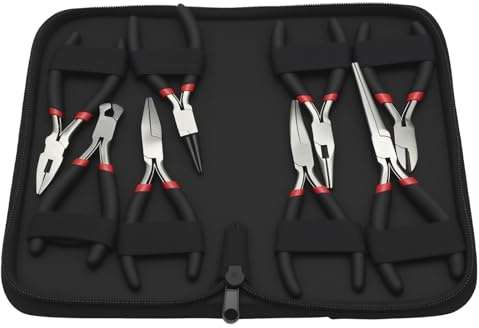 MospdyGear 8-teiliges Mini-Zangen-Set, Präzisionswerkzeug mit 8 verschiedenen Spitzen und Typen, Ideal für Bastelarbeiten, Elektronik und Schmuckherstellung