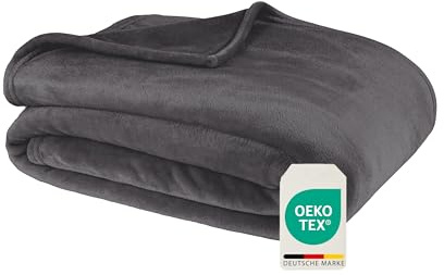 Devior Kuscheldecke flauschig 180x220 cm, Graphit – Tagesdecke Cashmere Touch – Flauschiige Decke Couch & Bett – Waschbare Sofadecke – Kuschel Wohndecken, Plüschdecke – Oeko-TEX® Zertifiziert