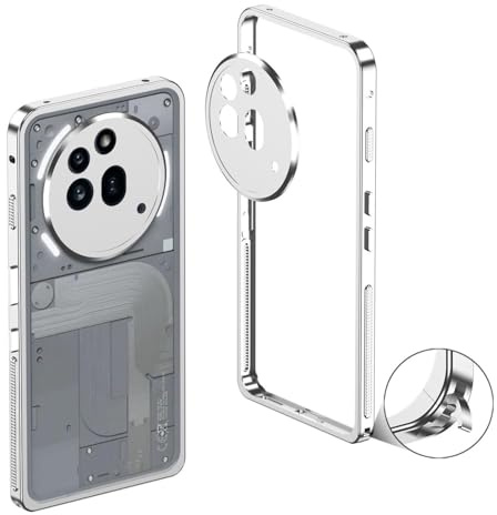 Wigento Für Nothing Phone 3a Pro Metallrahmen Wärmeableitung Kamera Schutz Hülle Silber