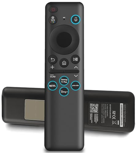 Solar Voice Remote Control Compatible with Samsung TV BN59-01432A BN59-01432D Solar Charging USB-C, Voice Search, Compatible with Samsung QLED/OLED/4K/8K Curved Crystal Ultra Smart TVs 2021-2025