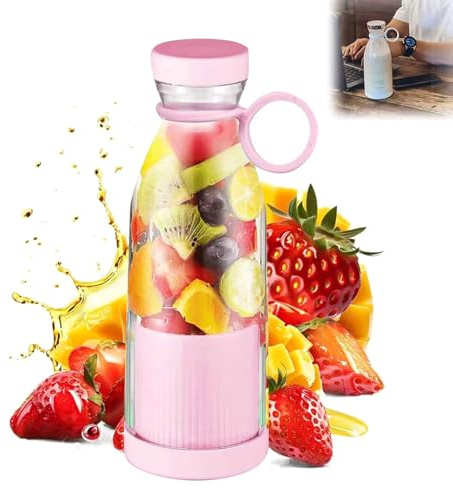 Portable Blender, Mini Blender for Juice, Juice Shakes, Smoothie, 3500ml Portable Juicer Blender Bottle, Rechargeable Battery, For Home Sports Outdoors Travel (pink)