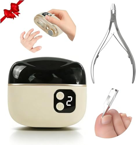 Coupe-ongles électrique, ensemble de coupe-ongles amélioré 2026, comprend un coupe-ongles automatique 3 en 1, des ciseaux à cuticules de précision,idéal pour tous vos besoins de soin des ongles