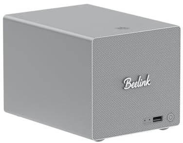Beelink ME Pro Mini PC NAS, Intel N150, 16G LPDDR5, 1T SSD, 3 slot SSD M.2 + 2 alloggiamenti per hard disk, Max 72TB, Dual LAN, BT5.4, WiFi6, Cloud privato/Storage NAS/Network Attached Storage