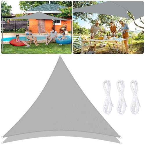 NXPZ Vela de Sombra Triangular 3x3x3 m, Toldo Exterior Impermeable con Protección UV y Bloqueador Solar, Adecuado para Terraza, Jardín, Balcón, Camping, Piscina