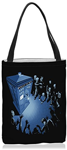 VOID Gelandet Tasche Einkaufs-Beutel Polyester Shopper Einkaufs-Tasche Bag zeitreise notrufzelle, Größe:Medium
