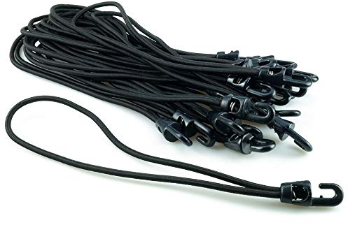 25 Stück Spanngummis schwarz, 15, 20 oder 25 cm lang, 4 mm Durchmesser 25 cm