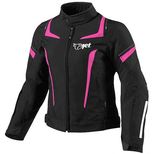 Jet Motorcycle Motorradjacke Frauen Damen Sommer Winter Gepanzerte Textilwasserdichte ELEKTRA (2XL (16/18), Rosa)