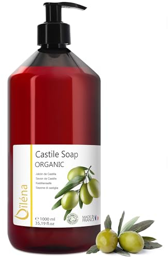 ORGANIC CASTILE SEIFE auf Olivenöl und entfernt Mitesser Naturkosmetik Küche Kleidung Liquid Reinigungsflüssigkeit 1000 ml Antibakterielle Seife Flüssigseife Pflanzenseife