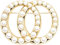 ZAKATTE • Doppelring Damen Brosche mit Kunststoffperlen (Gold)