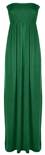 Hamishkane Robe longue d'été sans bretelles pour femme, vert bouteille, 52-54