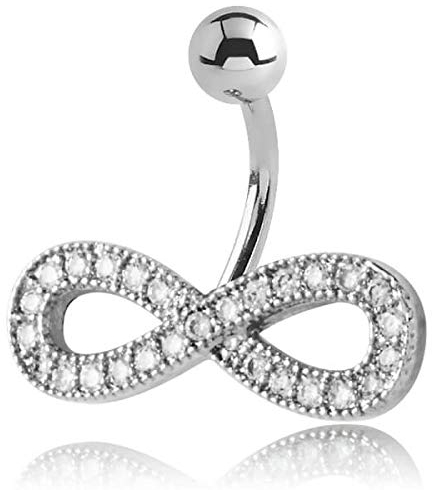 Inoki - Banane de nombril acier micro strass Infini