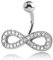 Inoki - Banane de nombril acier micro strass Infini