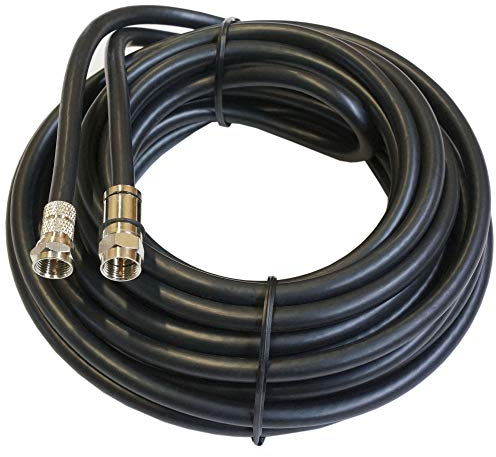 Easymouse HQ Outdoor F-Anschlusskabel Set 7,5m - für LNB Anschluss, Multischalter, DVB-T, Verlängerung Koaxialkabel, kürzbar, 1x Crimp F-Stecker wetterfest, 1x F-Stecker, + Kabelbinder (Schwarz)