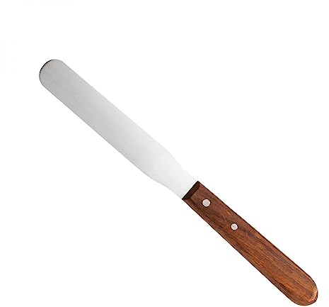 Vivezen - Spatule en inox et manche en bois pour épilation cire - 21 cm