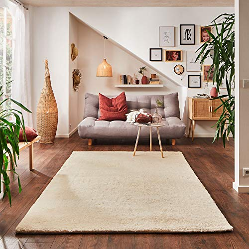 Steffensmeier Berber Teppich Meknes | Wolle Schurwolle | 15/15 Simple Spezial | Uni, Größe: 140x200 cm, Original aus Marokko, Teppich für Wohnzimmer,