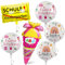 6 Schulanfang Folienballon, Einschulung Mädchen Deko, ABC Zuckertüten Helium Ballon, Endlich Schulkind Schuleinführung Folien ballons, HURRA SCHULE Kindergarten Schulstart Folien Ballon for child