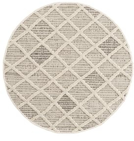 MOBILI FIVER, Runder Teppich Lidia 160 cm, Creme mit Rautenmuster