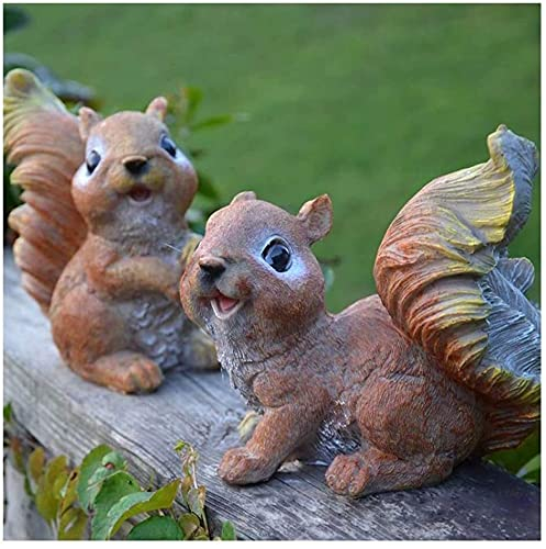 YTOOZ Outdoor-Statue Gartenskulptur EIN Paar Eichhörnchen-Statuen aus Polyresin, Tiere, Dekoration, Figurensammlung, Landgarten-Skulptur-Set, Outdoor-Statue, Geschenk