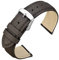 ANNEFIT Uhrenarmband 18mm Leder mit Edelstahl Silberne Schnalle, Schnellverschluss Armband mit Weich Gepolstert für Herren Damen (Dunkelgrau)