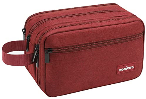 MOCOCITO Trousse de Toilette | Trousse de Toilette Voyage | Trousse de Toilette Avion | 25 x 15 x 10cm (Grand - Rouge)