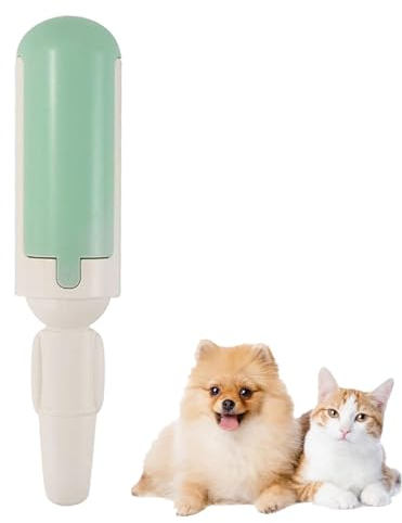 Pet Hair Remover Roller, Reusable Cat And Dog Hair Remover Brush, Washable Lint Brush Pet Fur Remover Sticky Lint Rollers for Carpet Clothes Furniture Bedding Laundry Sofa (Green)