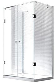 Glaszentrum Hagen - 90x120x90x195 cm - Ares U-Form Duschkabine - Duschabtrennung - Dusche - Pendeltürsystem - 8mm - ESG Glas