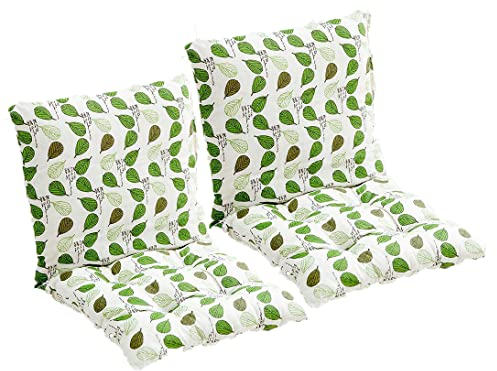 JTBDWOSK 2 Stück Stuhlkissen mit Rückenteil Sitz, Rückenkissen mit Bänder, Niedriglehner Auflage Polsterauflage Gartenstuhl (40X80cm),4