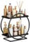 Treesunshine 2 ripiani Porta Trucco Organizzatore, Organizer Bagno Portaoggetti, Organizzatore per Profumi, Organizer bagno, Porta Trucchi Organizzatore, per Comò, Camera da Letto, Soggiorno, Nero