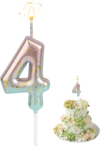 Zahlen Kerzen, Kerze 4 Geburtstag, 7D Geburtstagskerzen, Farbverlauf Kerzen, Geburtstagskerzen Für Kinder Erwachsene Für Geburtstag Jahrestag Partys