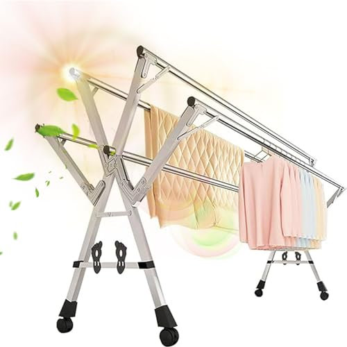 ZARBAILRE Wäscheständer Ausziehbar, Wäscheständer Turmtrockner, Trockengestell Badewanne, Ausziehbarer Wäschetrockner, Wäscheständer für Den Innen und Außenbereich (240cm/95in)