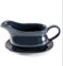 Palais Essentials Gravy Boat & Saucer, 15 oz, Ceramic Serving Dish, Dispenser with Tray for Sauces, Dressings and Creamer, Large Handle, Microwave and Dishwasher Safe (Cobalt Blue)