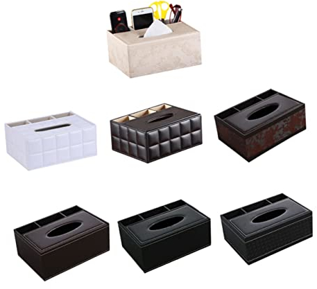 MAGICLULU Tissue Dispenser Box Black Storage Lids Desktop Organizer for Pen Scissors Remote