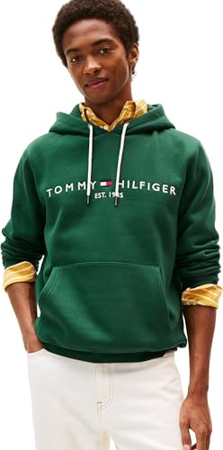 Tommy Hilfiger Men's Tommy Logo Hoodie, Green (Ornamental Green), L