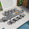 PURPLE LEAF 11-TLG Terrassenmöbel Aluminium Gartenmöbel Gartenlounge aus 10er Gartenstühle Balkonmöbel Set Küchentisch und Stühle, Grau