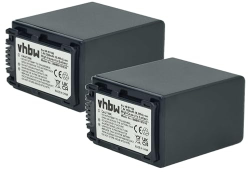 vhbw 2X Akku kompatibel mit Sony HDR-CX360E, HDR-CX350VE, HDR-CX360 Videokamera Camcorder (2200 mAh, 7,2 V, Li-Ion) + Infochip