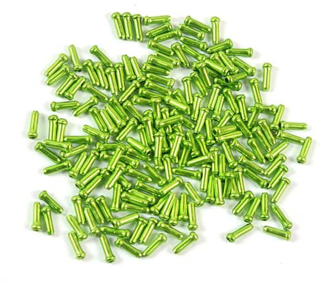 Mealoodiousmusea 50 Stück Bremsdrähte Aluminiumlegierung Endkappen Ersatz MTB Schaltwerk Schaltzug Abdeckung Ende Zubehör Grün