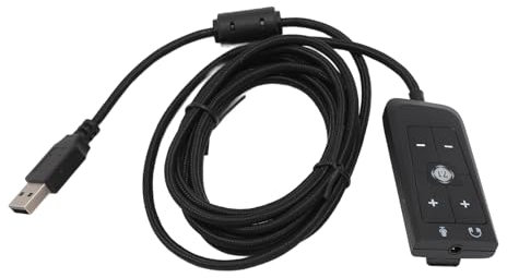 Adaptateur Audio USB vers Jack 3,5 Mm, Carte Son USB Externe avec Contrôle du Volume, Son Surround Virtuel 7.1, pour Casque de Jeu Hyper X Cloud II, Compatible avec PC,