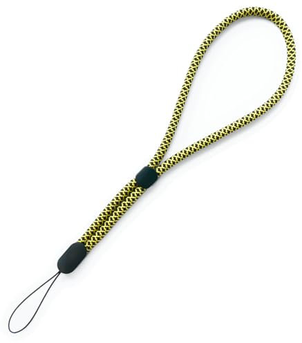 trage.band® dragonne courte réglable pour poignet, noir-jaune